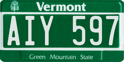 VT license plate AIY597