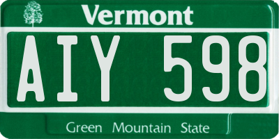 VT license plate AIY598