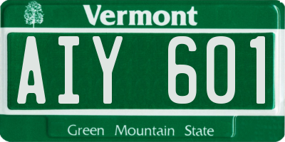 VT license plate AIY601