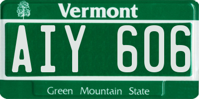 VT license plate AIY606