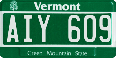 VT license plate AIY609