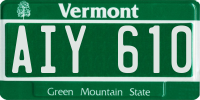 VT license plate AIY610