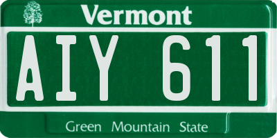VT license plate AIY611