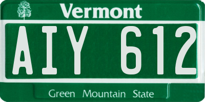 VT license plate AIY612