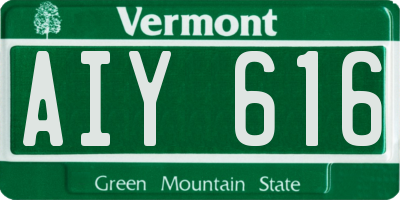 VT license plate AIY616