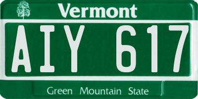 VT license plate AIY617