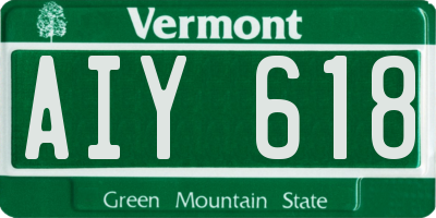 VT license plate AIY618