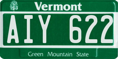 VT license plate AIY622