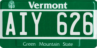 VT license plate AIY626