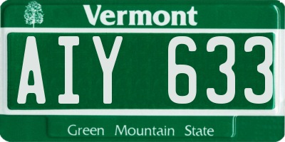 VT license plate AIY633