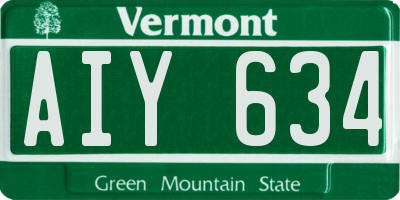 VT license plate AIY634