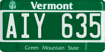 VT license plate AIY635