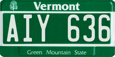 VT license plate AIY636