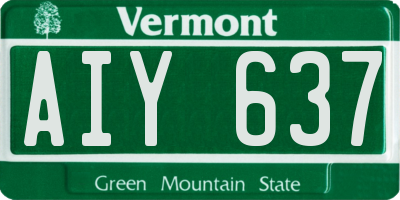 VT license plate AIY637