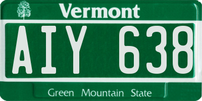 VT license plate AIY638