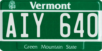 VT license plate AIY640