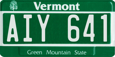 VT license plate AIY641