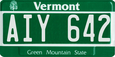VT license plate AIY642