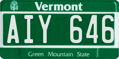 VT license plate AIY646
