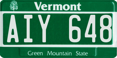 VT license plate AIY648