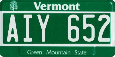 VT license plate AIY652