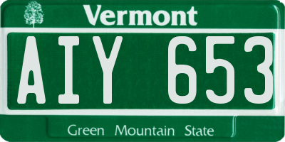 VT license plate AIY653