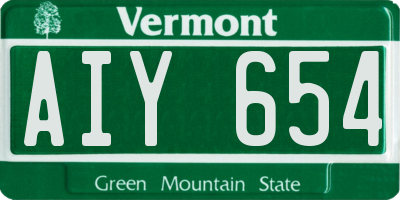 VT license plate AIY654