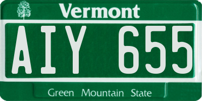 VT license plate AIY655