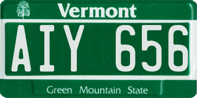 VT license plate AIY656