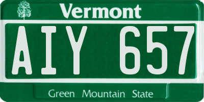 VT license plate AIY657