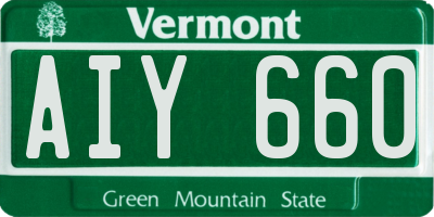 VT license plate AIY660