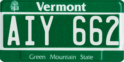 VT license plate AIY662