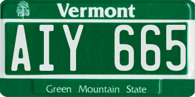 VT license plate AIY665