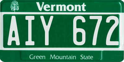 VT license plate AIY672
