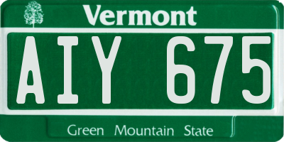 VT license plate AIY675