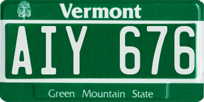 VT license plate AIY676