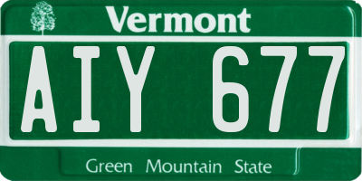 VT license plate AIY677