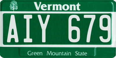 VT license plate AIY679