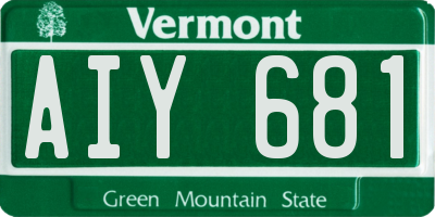 VT license plate AIY681