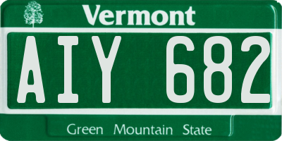 VT license plate AIY682