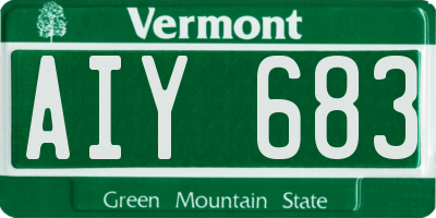 VT license plate AIY683
