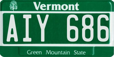 VT license plate AIY686