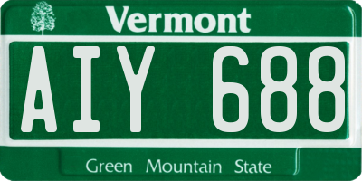 VT license plate AIY688
