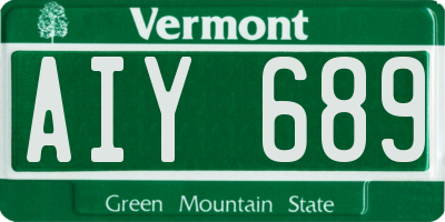 VT license plate AIY689
