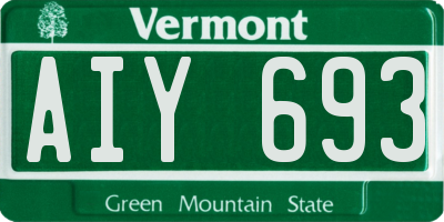 VT license plate AIY693