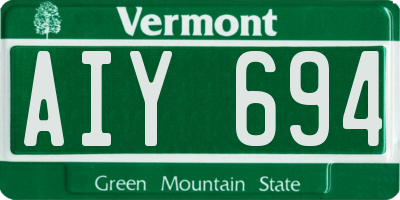 VT license plate AIY694
