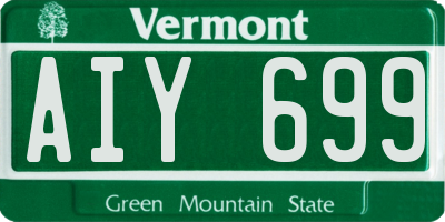 VT license plate AIY699