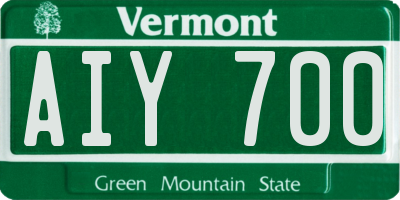 VT license plate AIY700