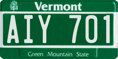 VT license plate AIY701