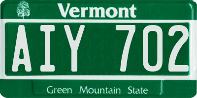 VT license plate AIY702